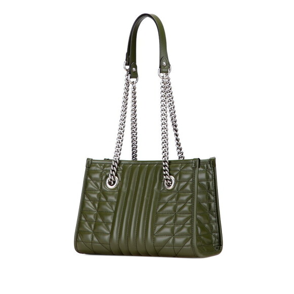 Gucci GG Marmont Chain Shoulder Bag Tote khaki Green Leather - Picture 2 of 8